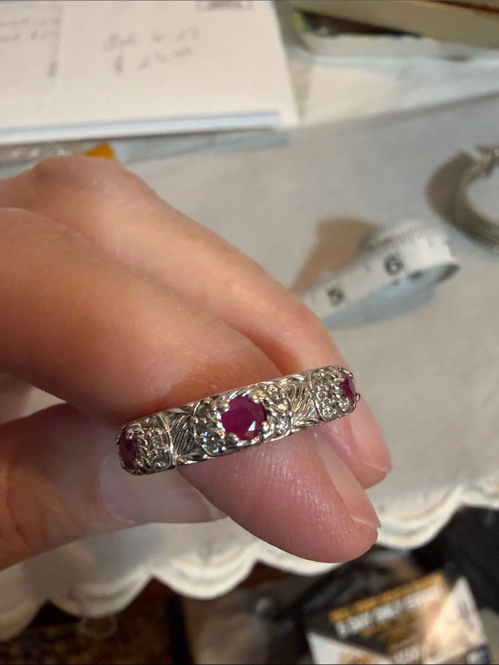 Judith Ripka SS Ruby ring